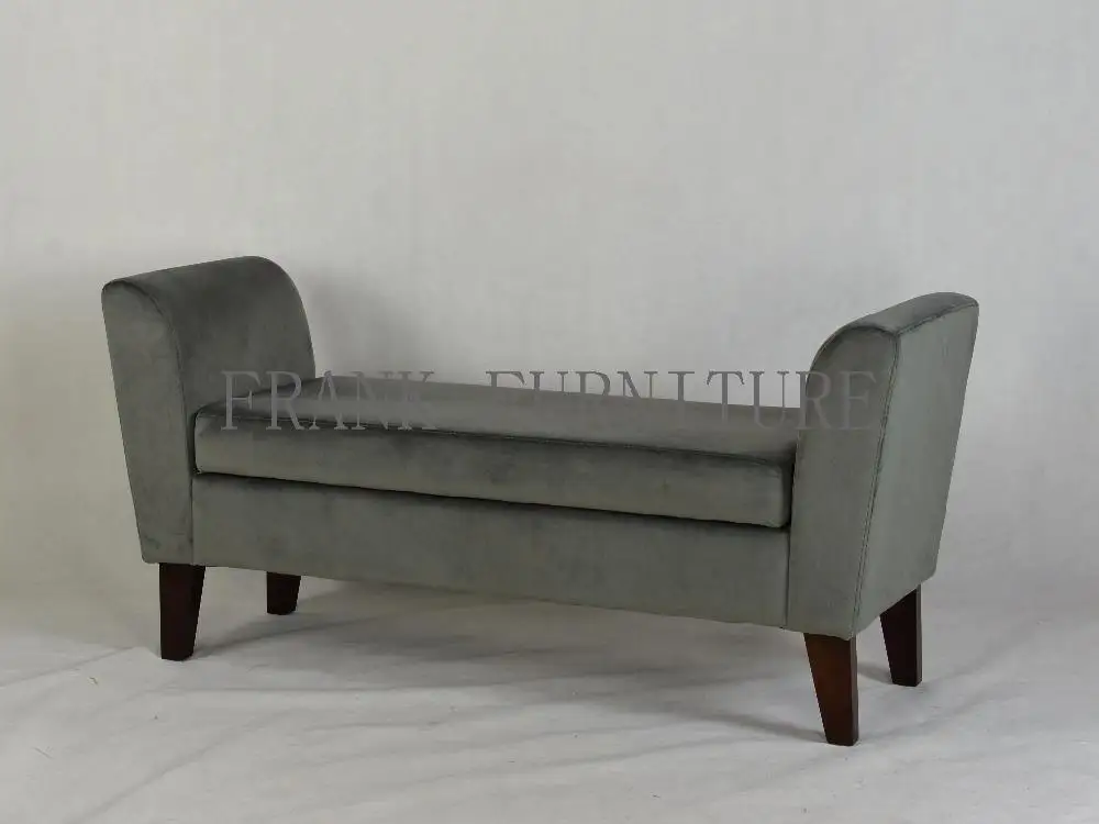 High Quality Red Fabric Bench Modern Rectangular Arm Storage Bench for Living Room Furniture