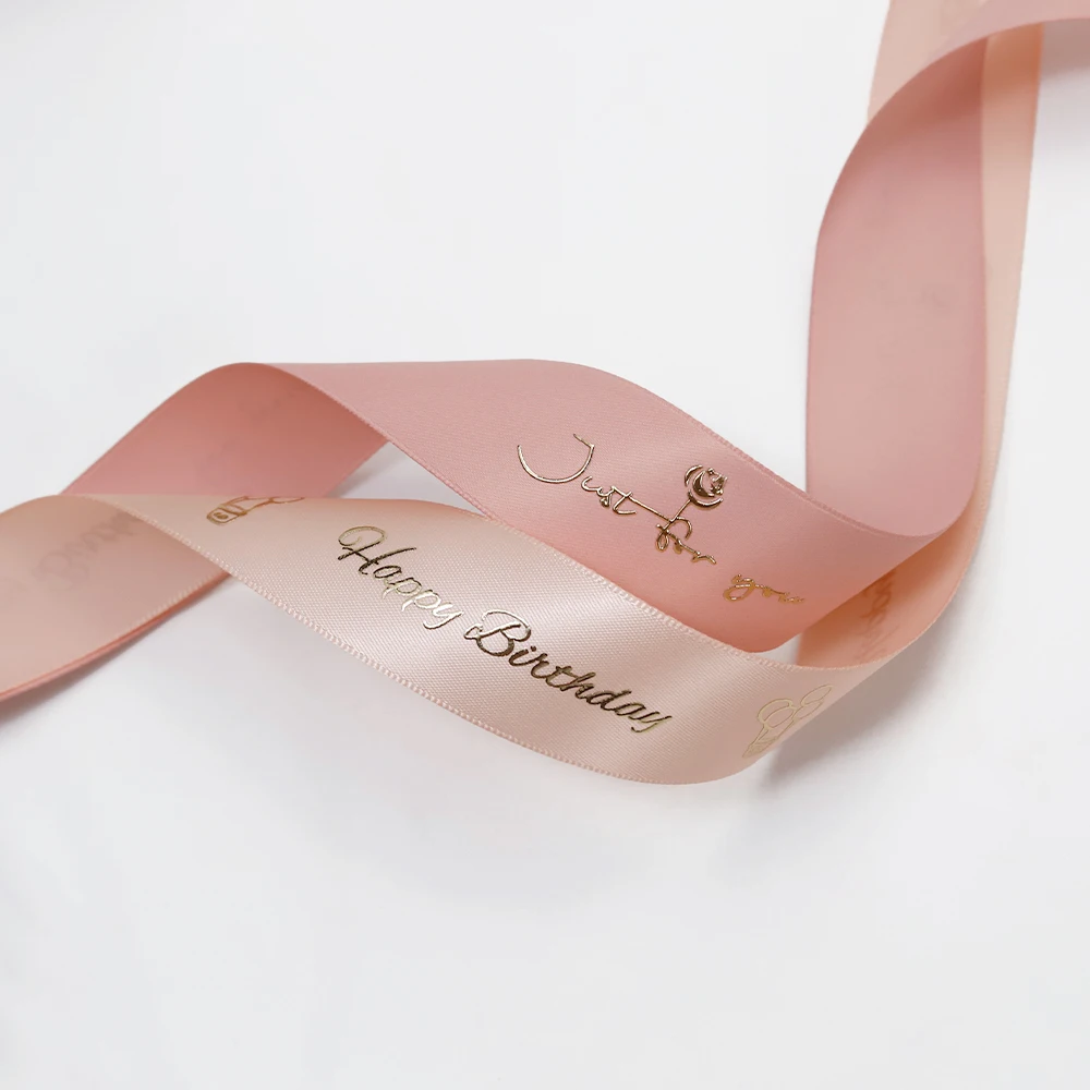 High Quality Customized 3D Embossed Logo Satin Ribbons Grosgrain Fabric for Gift & Party Packaging Wholesale Satin Ribbons