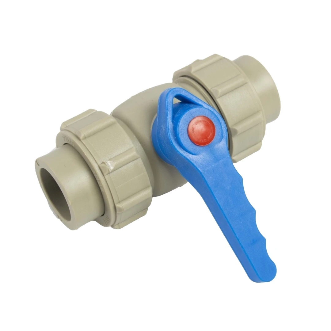LJ-423 1/2~2 inch south america plastic socket double union ppr pvc ball valve hydraulic control valve