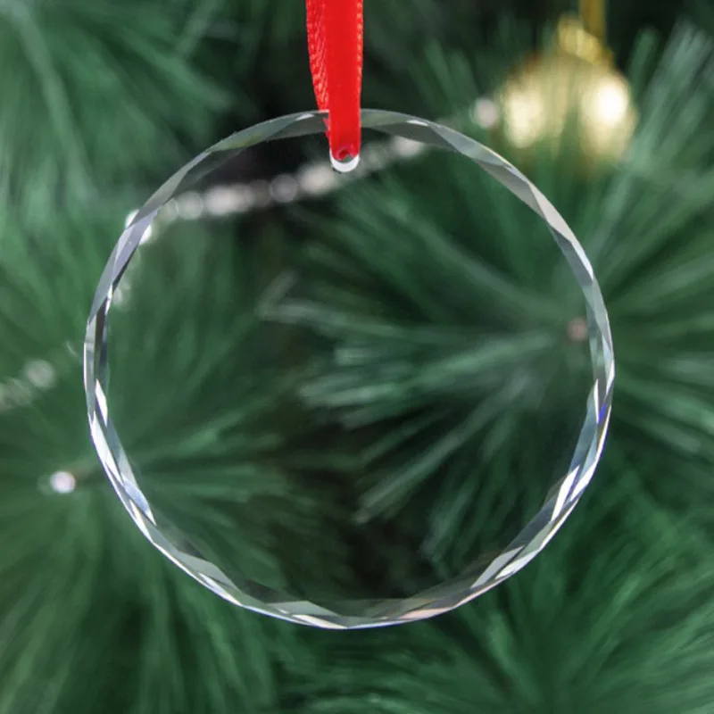 high quality  K9 blank crystal ornament 60mm round christmas ornaments glass Clear for laser engraving and uv printing