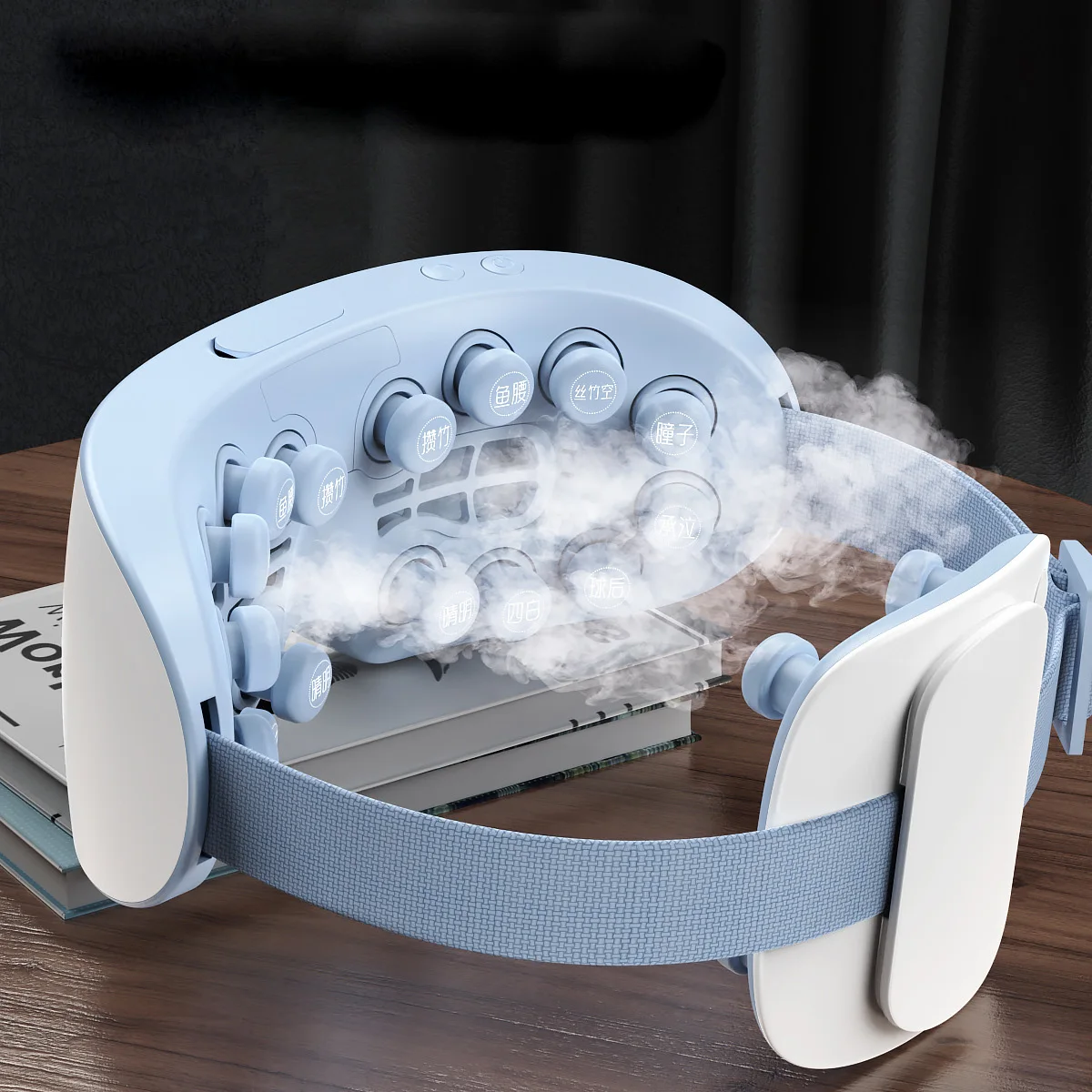 Eye Massager Xech Wireless Air Pressure, Vibration, Eye Massager Xech Eye Massager Machine Large Glasses with Head Massager