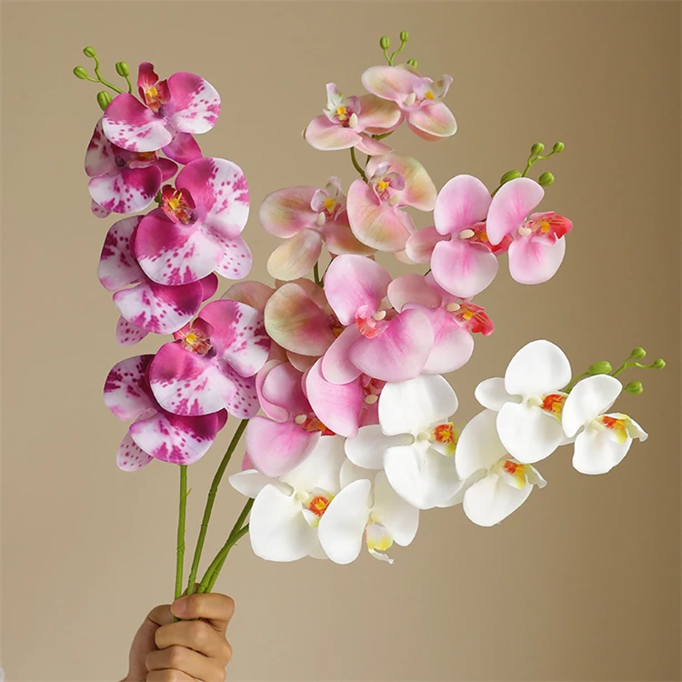 Wholesale Silk Flowers Orchid Artificial White Pink Orchid Flower for Wedding Table Vase Decor Silk Bulk Orchid for Home Decor