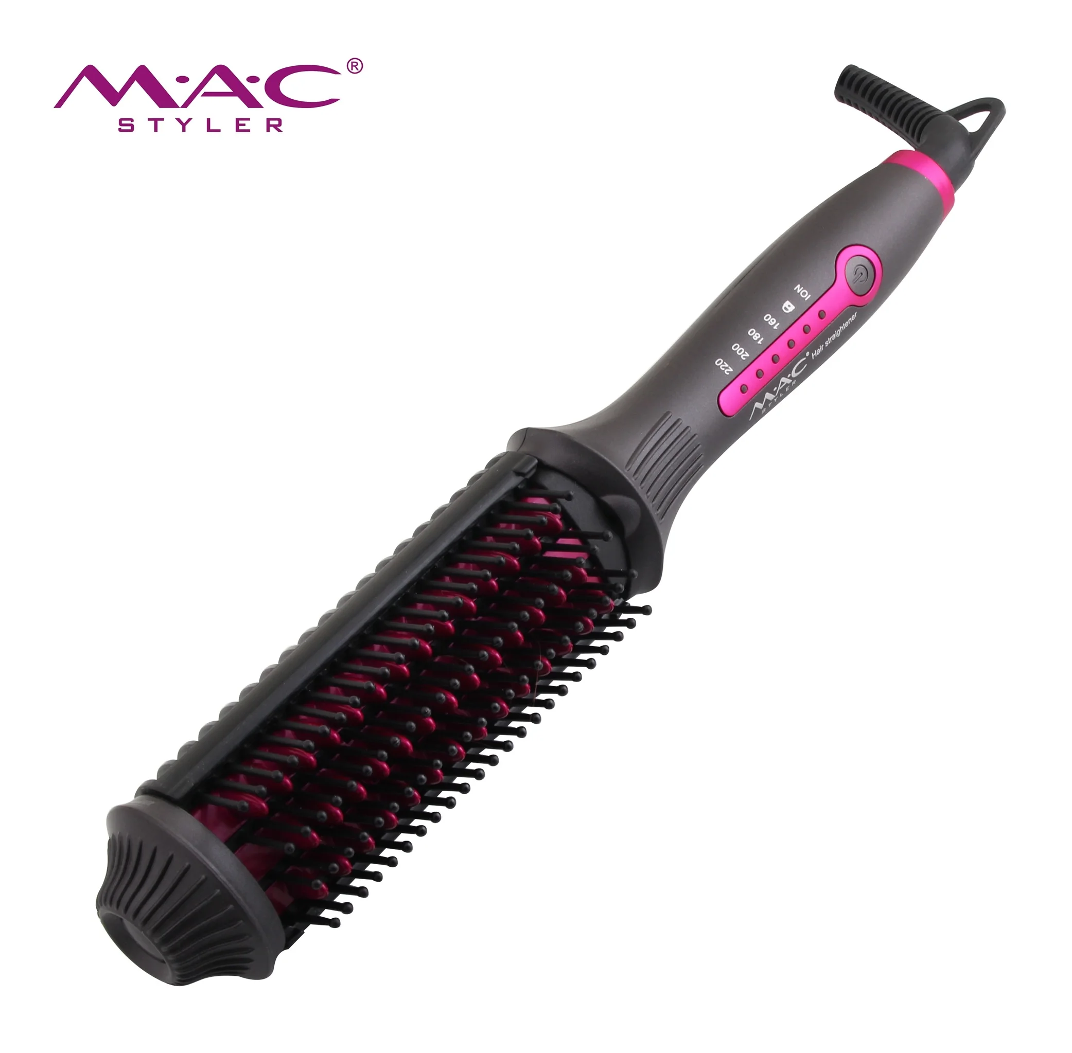 MAC Professional 2 in 1 Ceramic Brush Hair Straightener or Curler Electric Ceramic Hair Straightener Brush