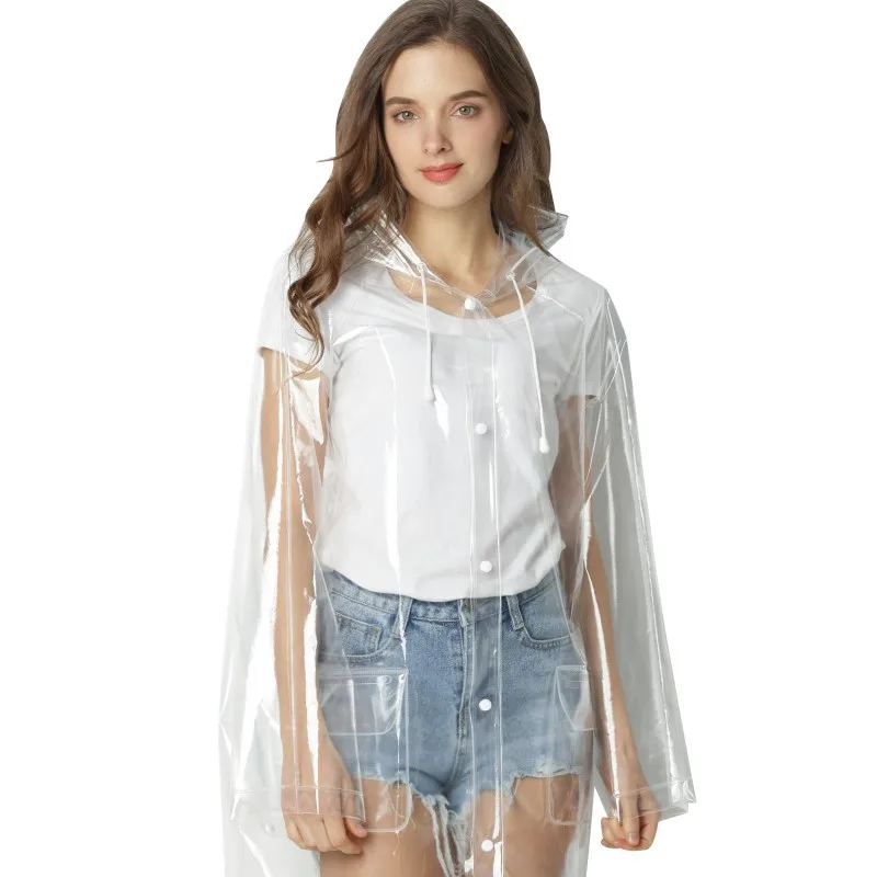 Fashion couple transparent raincoat package on foot adult foreign minister poncho portable water jacket