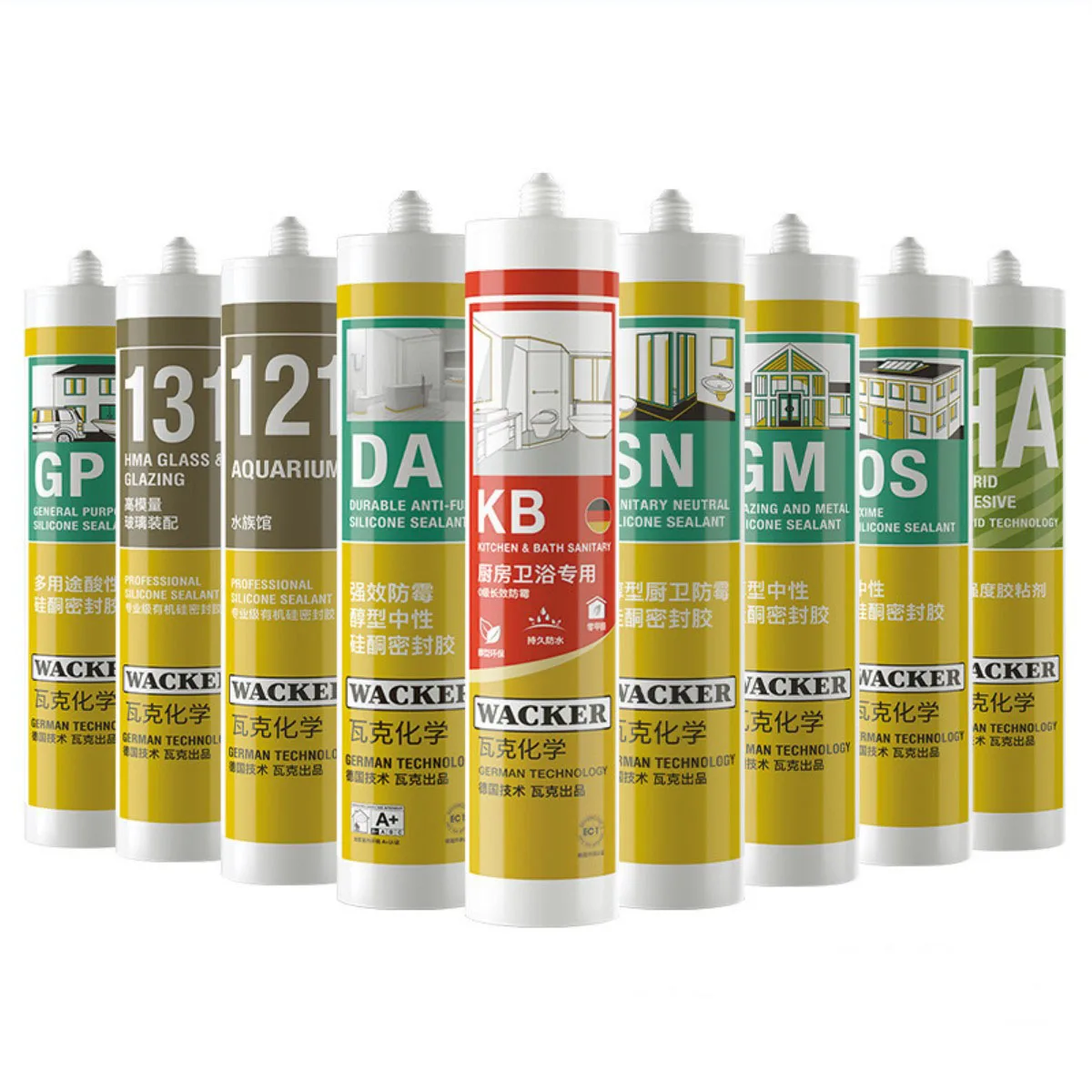 WACKER DA/MN/CS/GM 121 131 130/OS/SN/GP/HA 107/E41/E43 E 41/43 90ml 310ml ELASTOSIL  sealant glass cement bag silicone