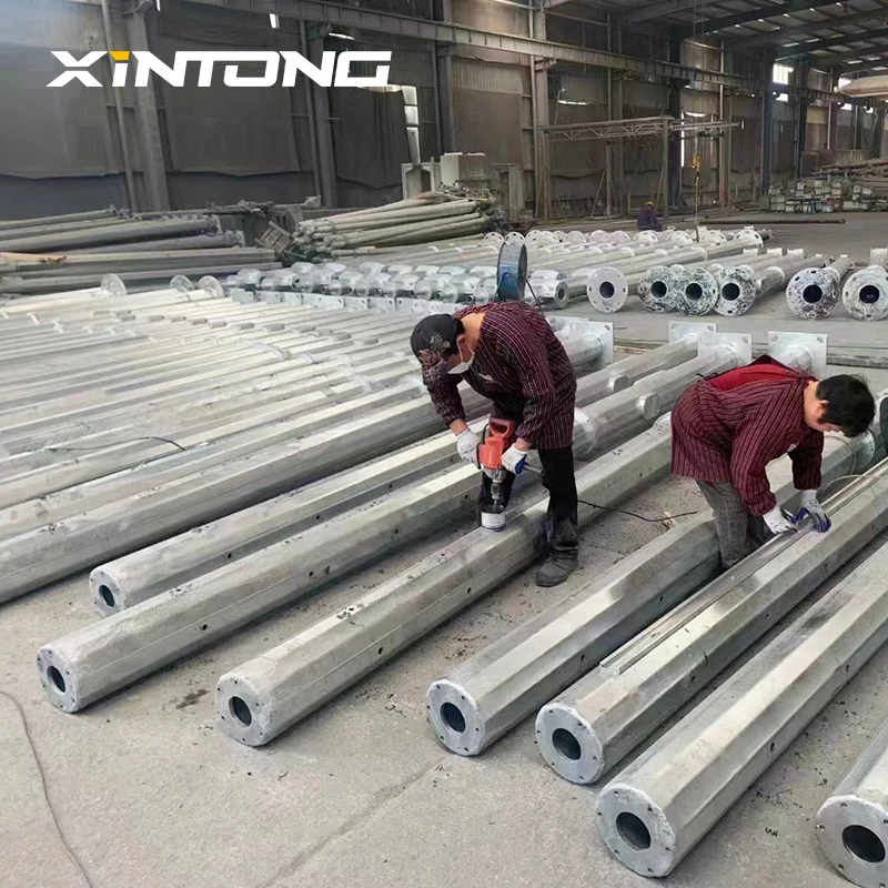 XINTONG 10M 12M Single Arm Double Arms SolarHot Dip Galvanized 9M Galvanized Street Light Pole