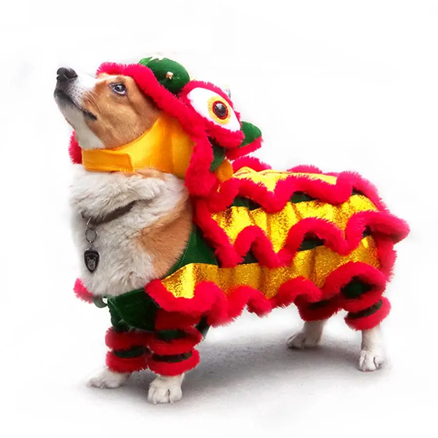 
Lion dance dog clothes dog Teddy corgi pet funny lion FRENCH BULLDOG funny autumn and winter fashion 