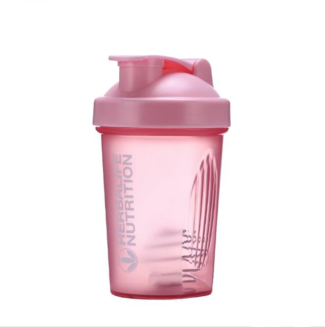 100% food safe BPA FREE plastic 0.4L gym sport cup shaker bottle with mixer