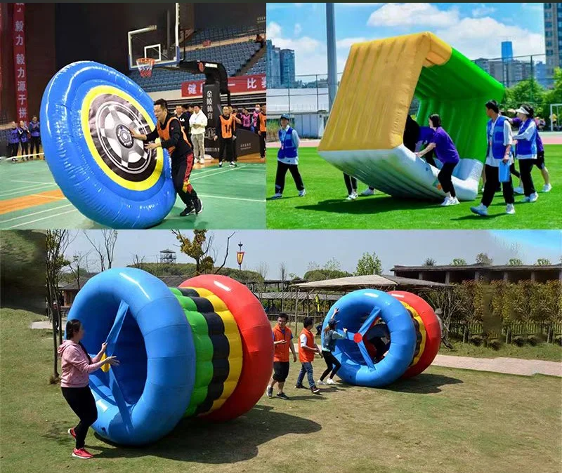 Commercial Interactive Game Team Building Square Rolling Inflatable Human Flip It