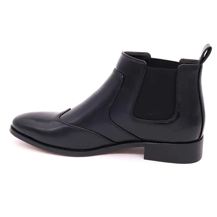 China Factory custom burnished pu leather WING TIP Chelsea Boots man dress shoes