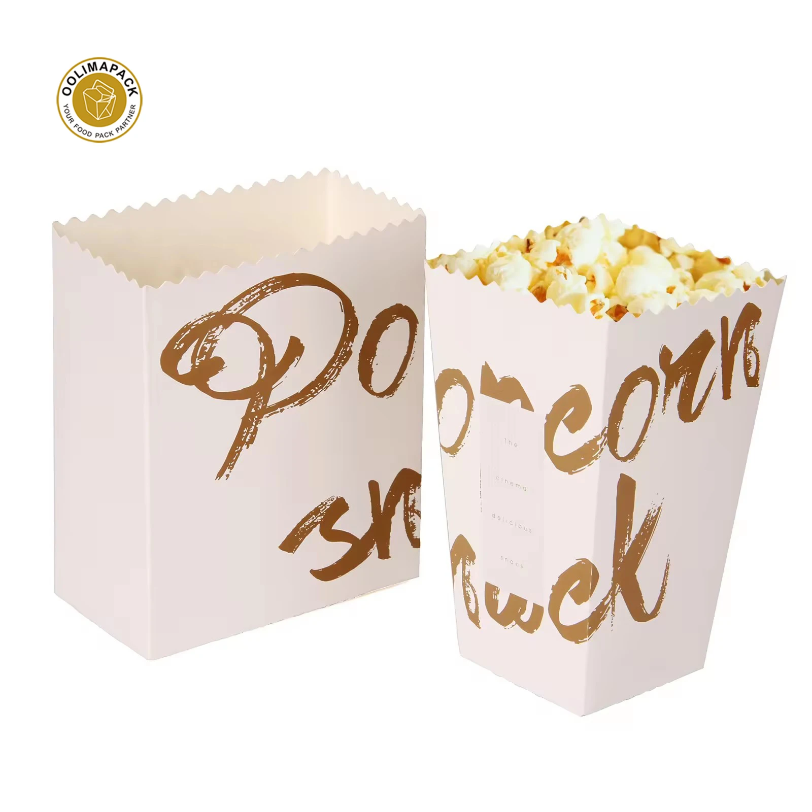 OOLIMAPACK Food Grade Paper PopCorn Bowl Packaging High Quality Kraft Paper Popcorn Cups Boxes