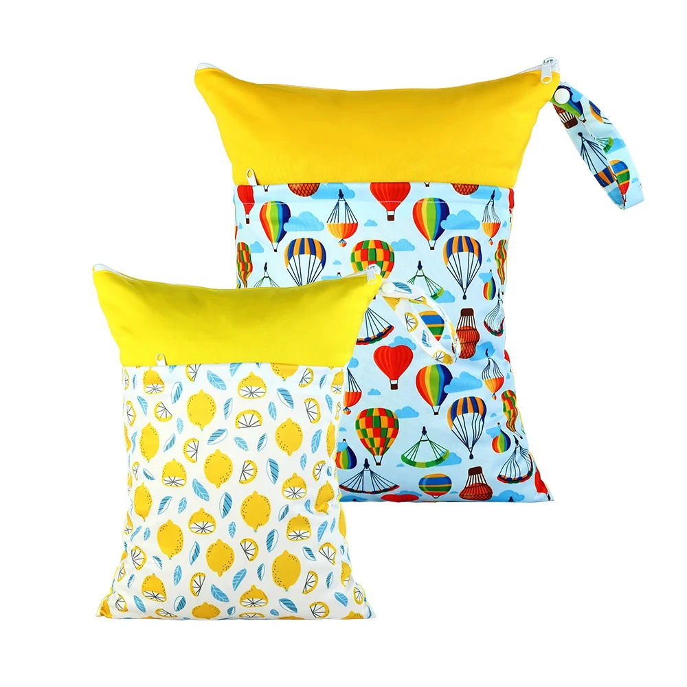 Convenient Reusable Wet Bag For Cloth Diapers Bathing Suit Reusable Zip Lock Bag