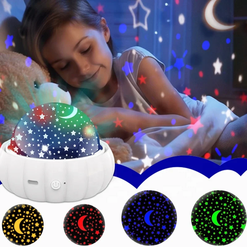 Lonvel Starry Sky Projector Night Light Child Moon Mode Style Star Night Light Romantic Projection Table Lamp For Kids Gift