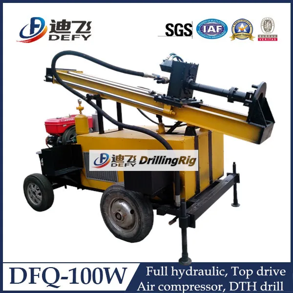 DFQ-100W 100m Pneumatic impact drill/Diamond Core Drill rig price on sale