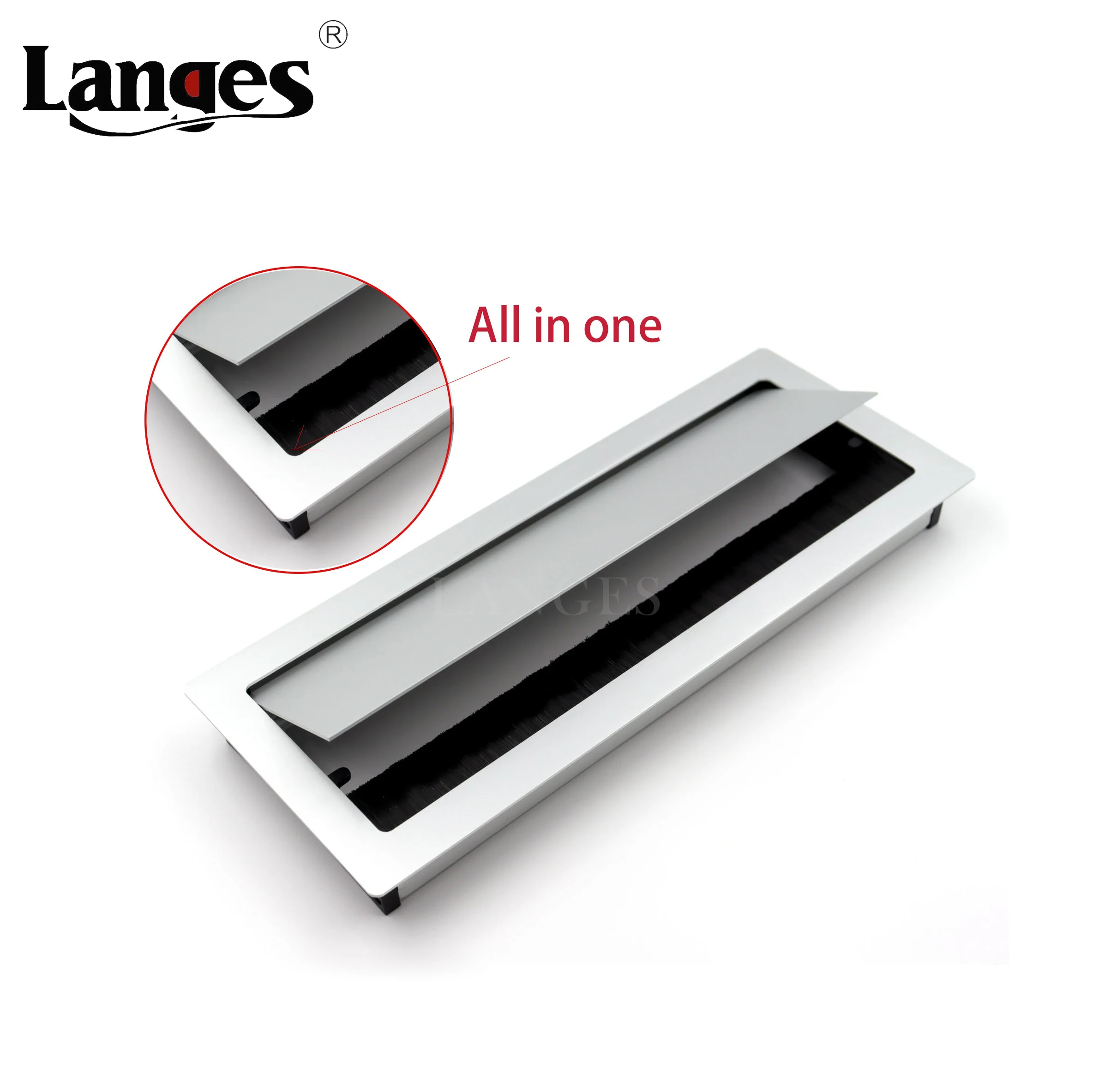 Office  Aluminum alloy Black White  wire hole cover Port desk cable grommets with buffer