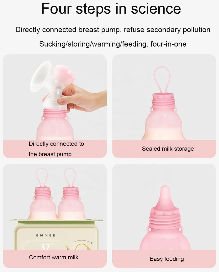 Factory supply Eco Friendly Reusable Vacuum Leakproof Silicone Breast Milk Storage Bags Feeding With Silicone Baby Pacifier