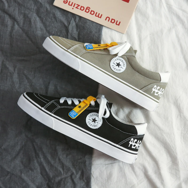 Original Hot Selling Rubber Sole cotton canvas man women high top canvas shoes