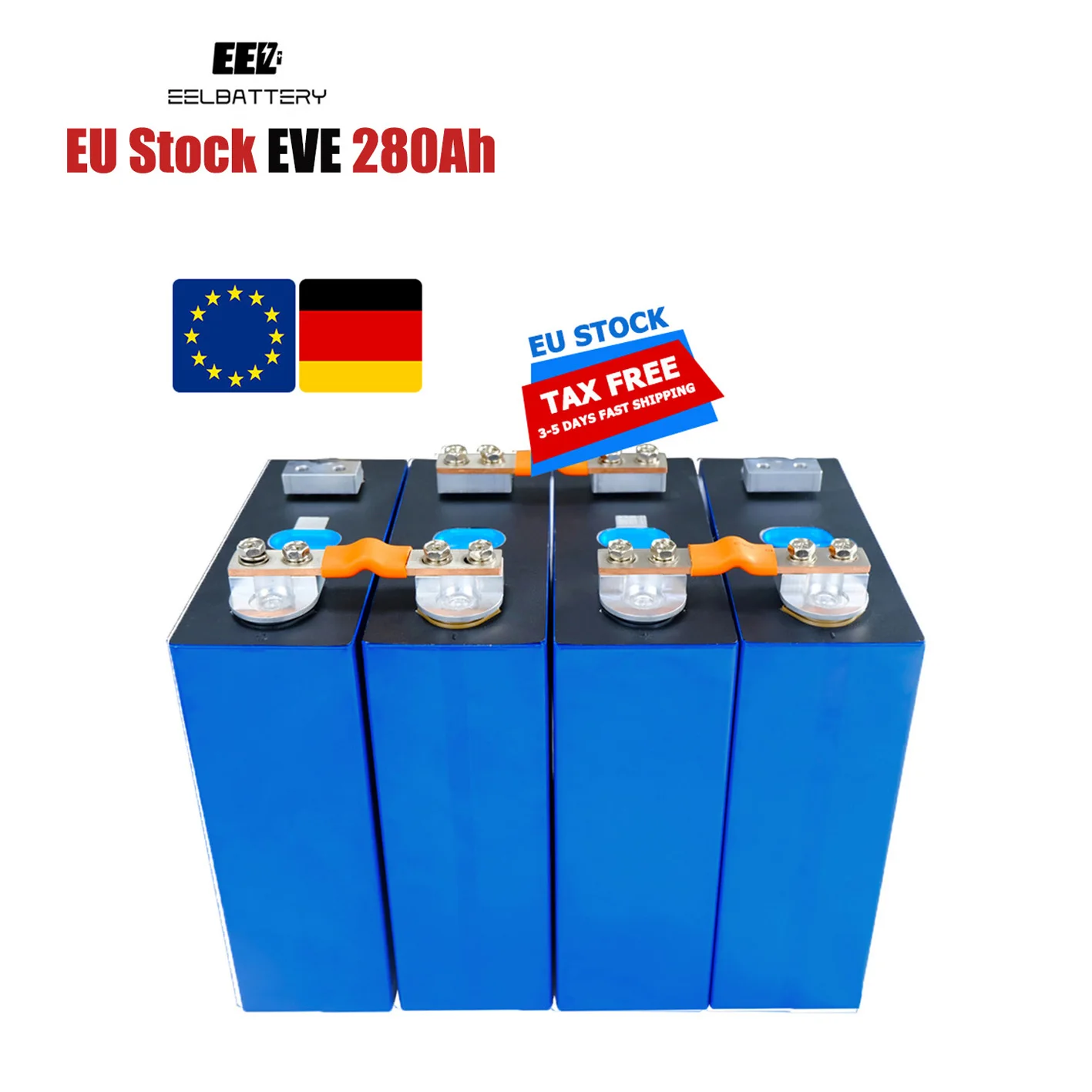 EU Stock EEL 2024 Brand New 3.2V 280Ah Prismatic EVE Double Terminal LFP 280K Lifepo4 280Ah
