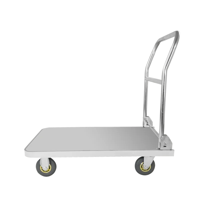Heavy-duty folding trolley platform cart stainless steel cart manual warehouse cart 300 kg ST300D-DX