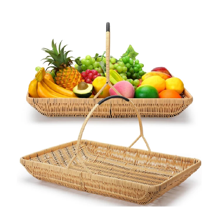 Garden Basket for Home Storage Gardening Picnics Small Handwoven Rattan Basket Vegetable Flower Wicker Basket
