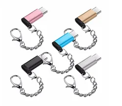 Micro USB Female to Type-C Male Connector For Cable with keychain