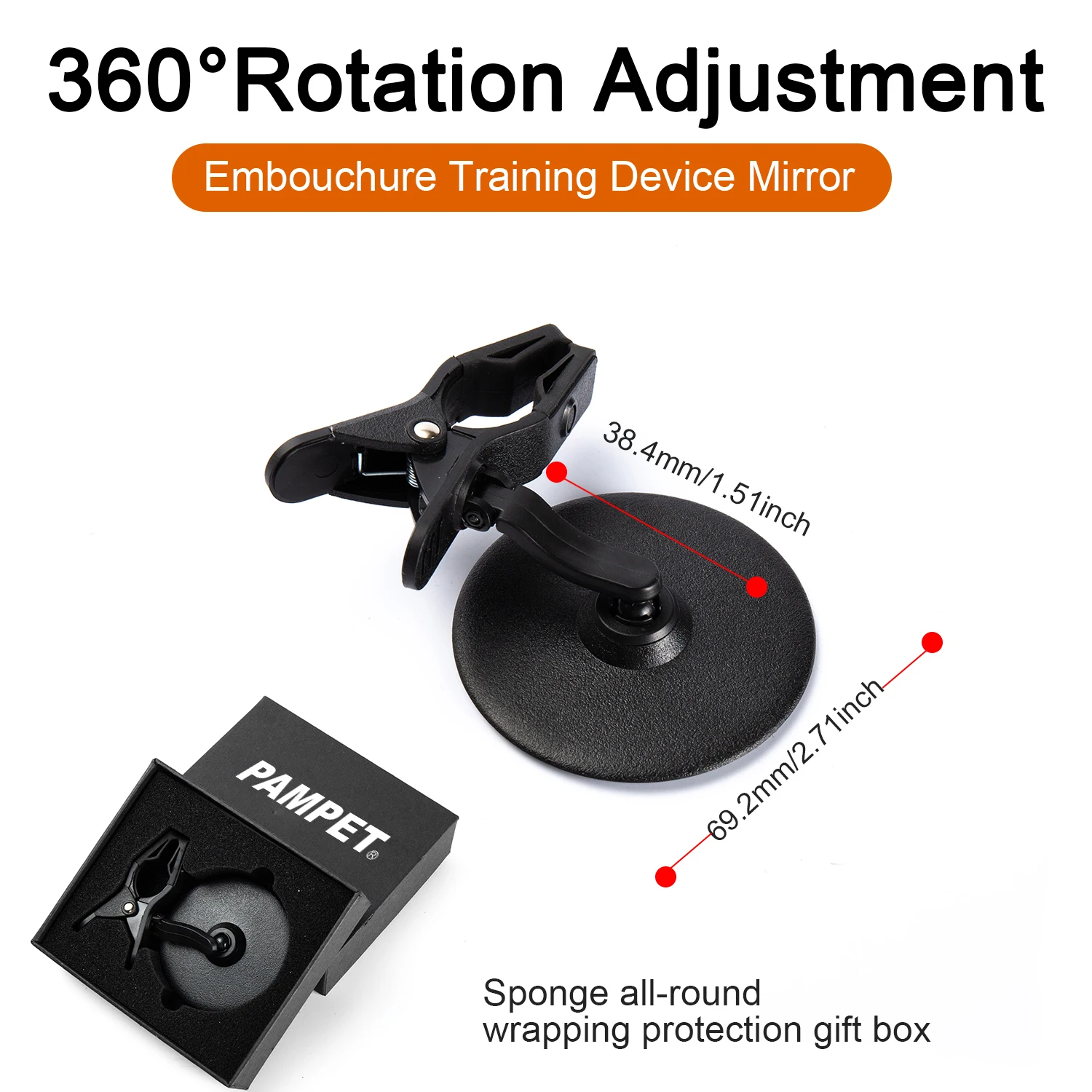 Factory Sale Rotatable MirTra Small Embouchure Training Device Mirror For All Brass Instruments Trumpet Trombone French Horn