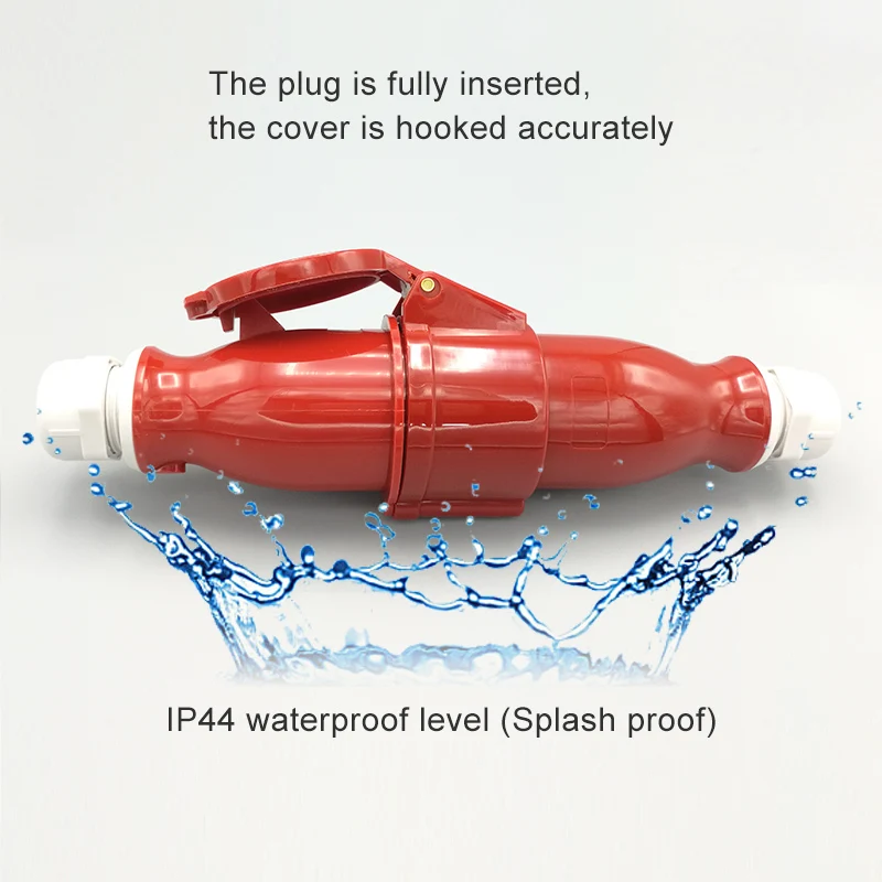 4Pin 16A 32A 380V male and female industrial plug and panel socket IP44 CEE norm power wire connector YEEDA