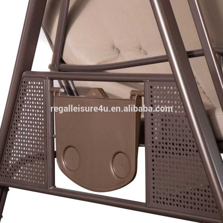 outdoor garden steel 3-seat swing chair