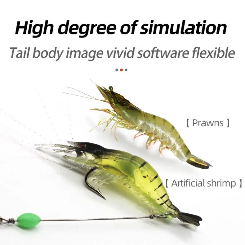 Luminous Bait Shrimp Kit Winter Fishing Lure Built Noctilucent Shrimp Sea Lure Sabiki Soft