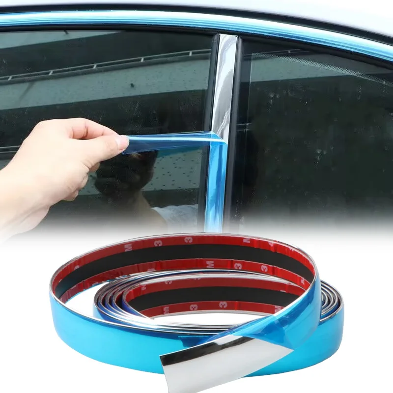 Серебристая хромированная молдинговая отделка Защитная Наклейка на дверь автомобиля полоса бампер гриль автомобильная лента против столкновений яркая защитная пластина для края