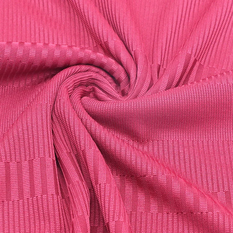 Woman tops fashionable custom spandex knitted rib knit jacquard fabric recycle fabric