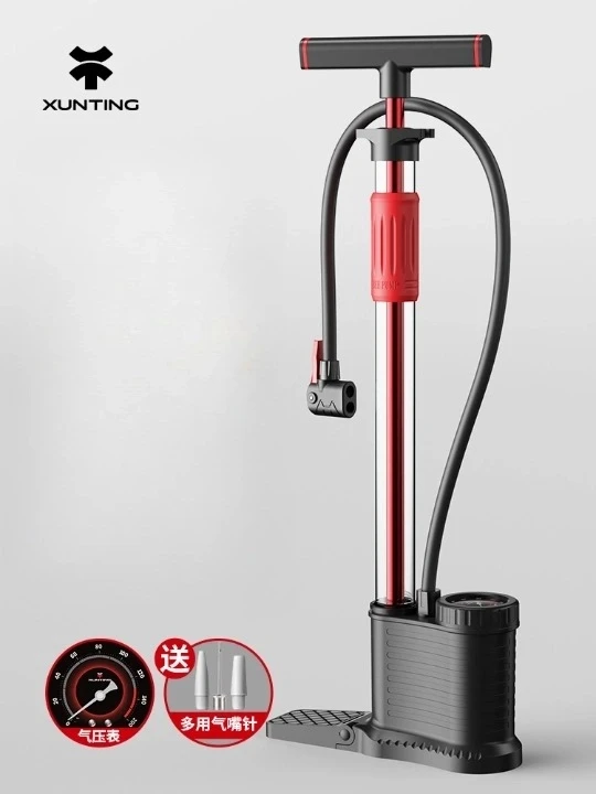 Xunting Bike Super Hand Air Floor Pump Presta Schrader Valve MAX 160PSI Multi-Purpose for Bicycle Road Balls Scooter Soccer Ball