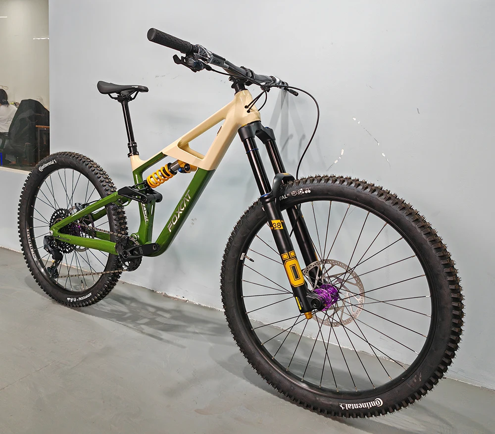 New FOXCAT 29 inch soft-tail mountain bike full suspension 27.5 AL MTB downhill racing bike with hydraulic brakes OEM