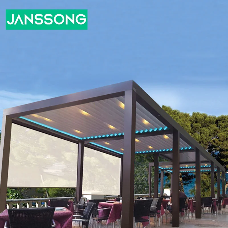Widely Used Motorized Aluminum Garden Sunshade Pergola Opening Roof Aluminium Electric Pergola