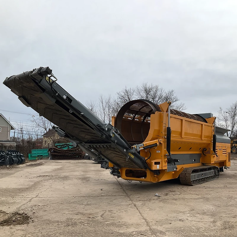China Large hydraulic crawler Trommel Screen Sand Rotary Drum Filter Machine Bar Screen Drum Sifter Sieve