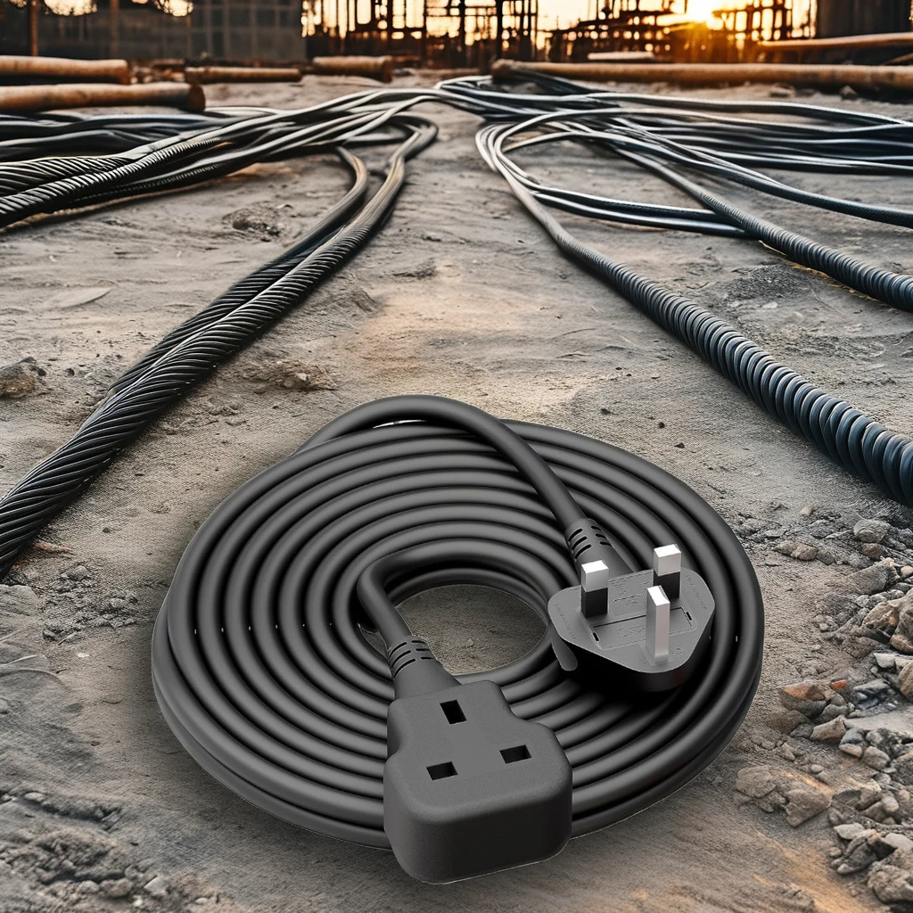 Factory Wholesale 0.5M/1M/1.8M 250V 13A 1 Way Gang Single Socket Mains Power Extension Lead UK 3Pin Plug Extension Cable