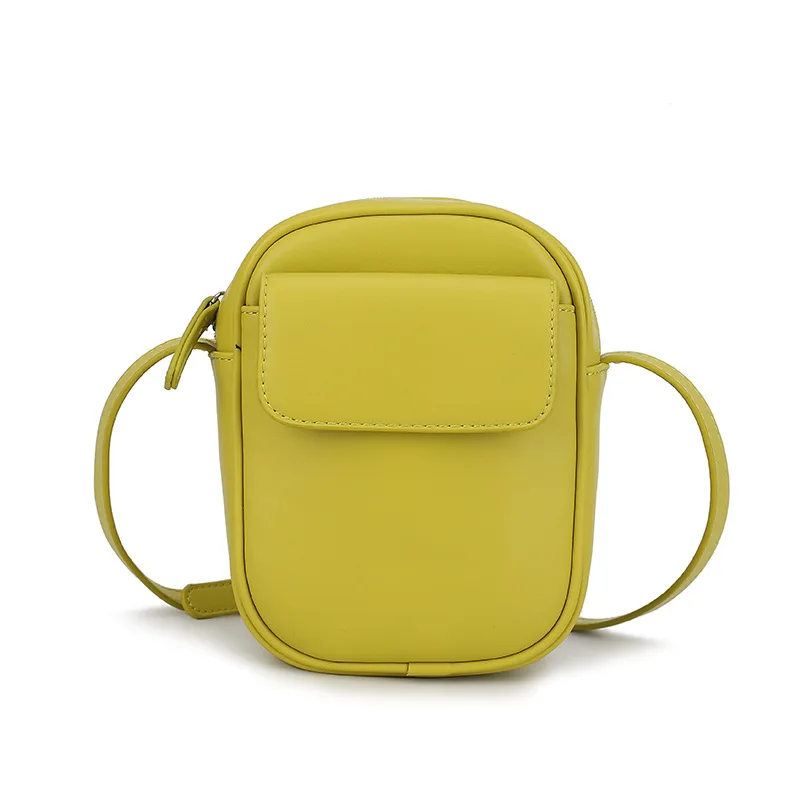 new Korean version vertical soft pu leather mobile phone bag fashion simple mini diagonal small bag shoulder bag