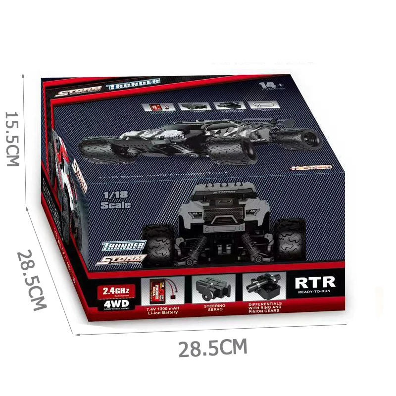 QS Hot Selling 2.4G Remote Control 4WD Climb Vehicle RC High Speed Big Wheel 2 Colors Off-Road Racing Car Toy For Children Gift