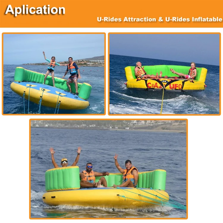3 Person Summer Crazy  crazy UFO disco banana boat inflatable towable boats For Water Sports Fun