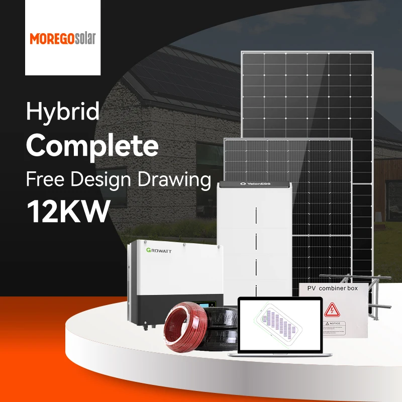 Гибридная солнечная энергетическая система Moregosolar 5 кВт 10 для хранения солнечной энергии с 6 кВтч аккумулятором Growatt