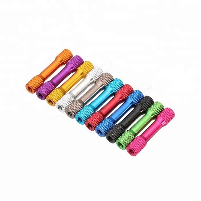 Guangdong Dongguan Hardware Factory processes aluminum knobs CNC machined anodized color knobs