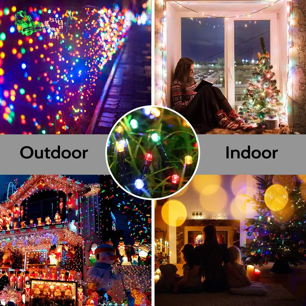 Holiday Christmas diwali outdoor string light tree outdoor party fairy solar light led outdoors garden lights decoration
