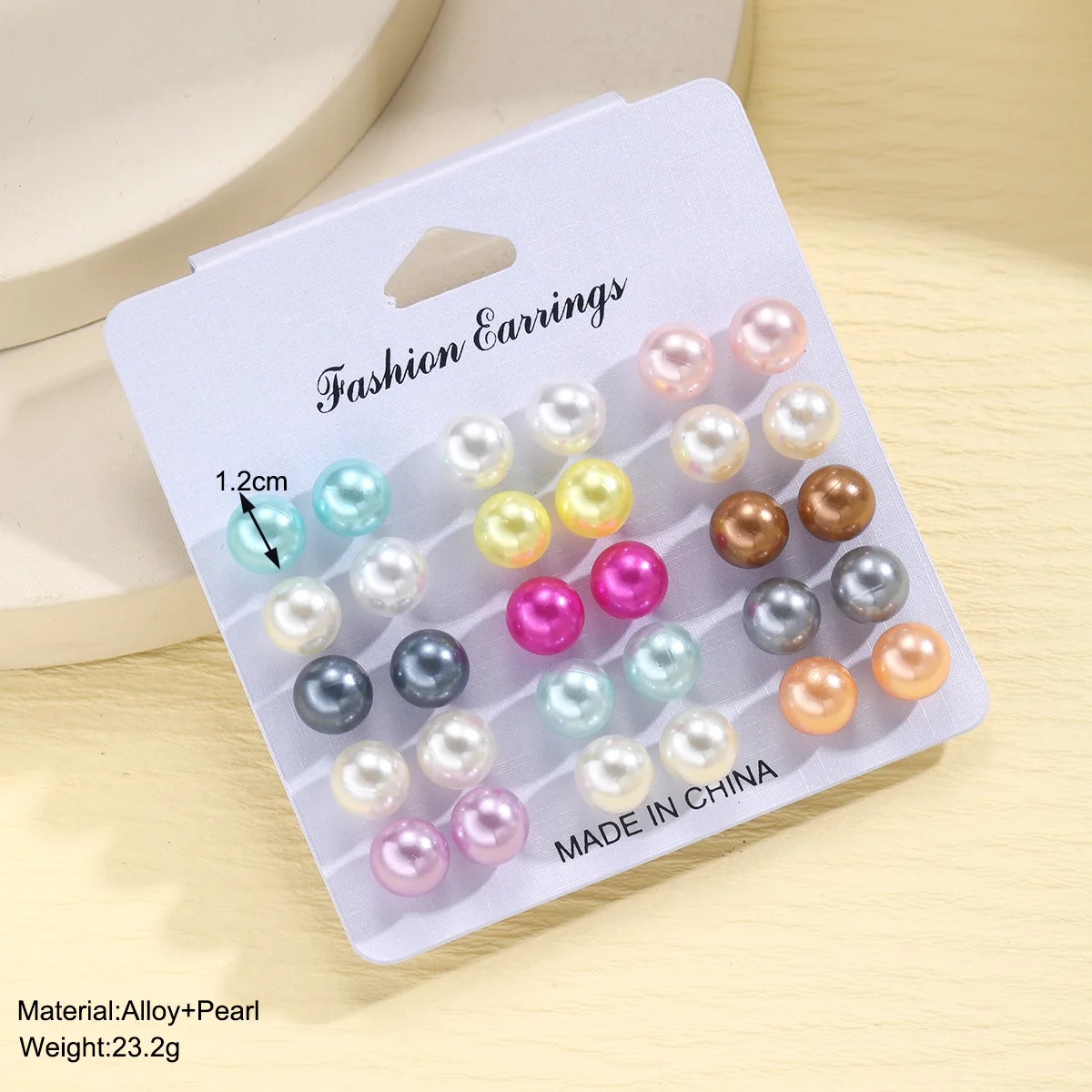 Fashion 18Pairs/set Colorful Gold Imitation Pearl Stud Earrings Set Women Korean Elegant White Pearl Earrings Jewelry For Gifts