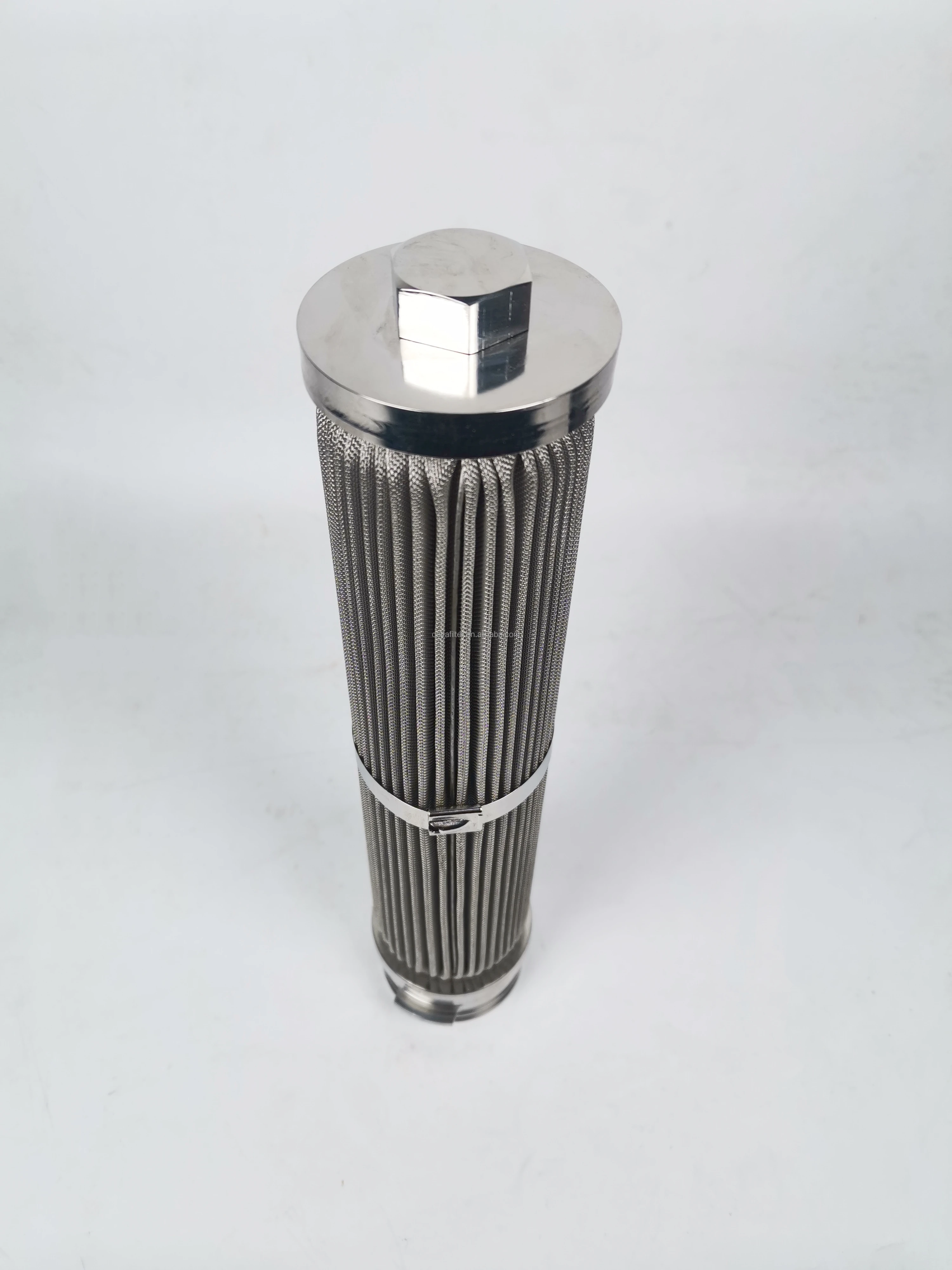 OEM different end connection stainless steel pleated filter element metal fiber mesh candle polymer melt filter element
