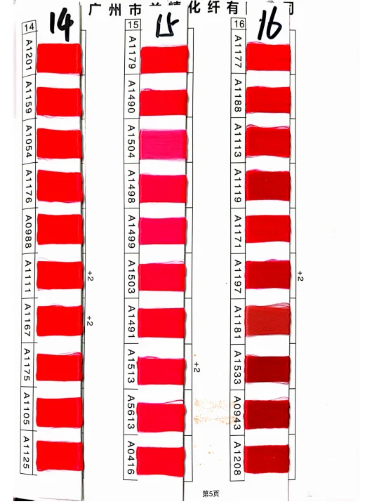 1000 kinds of polypropylene yarn stock color card
