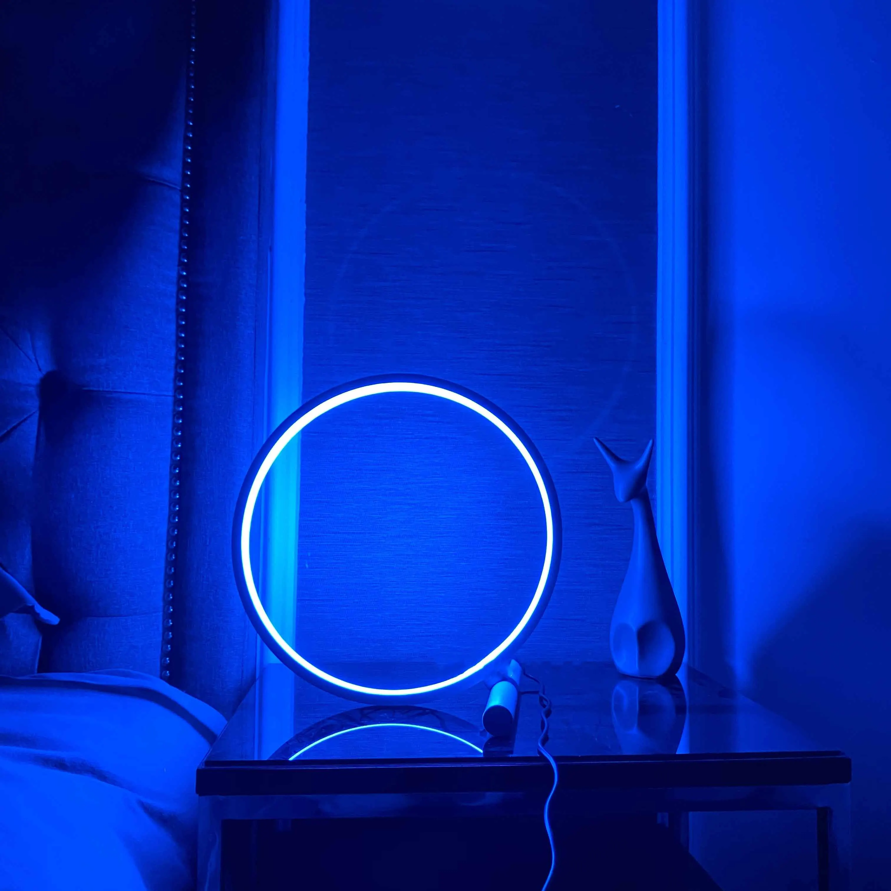 Color Changing Table Lamp  RGB Ring Table Lamp Remote Control Dimmable LED Table Lamp Suitable for Bedroom Gaming
