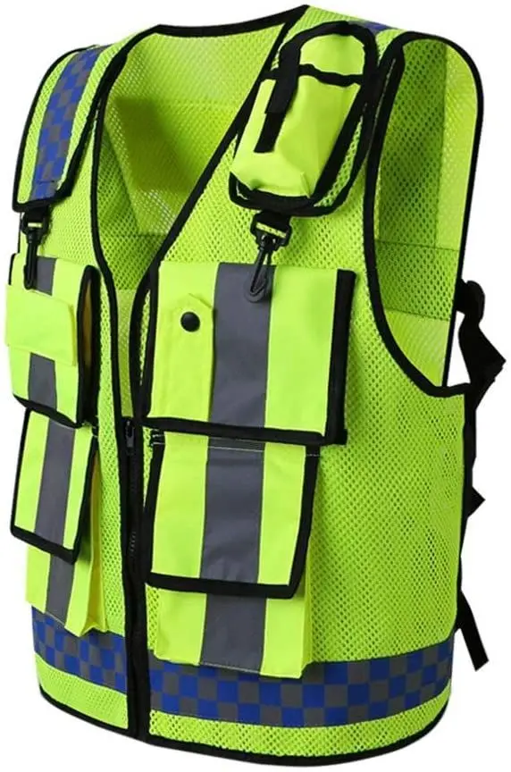 High Visibility Security custom logo women men construction work jacket orange black his vis cotton reflective safety vest