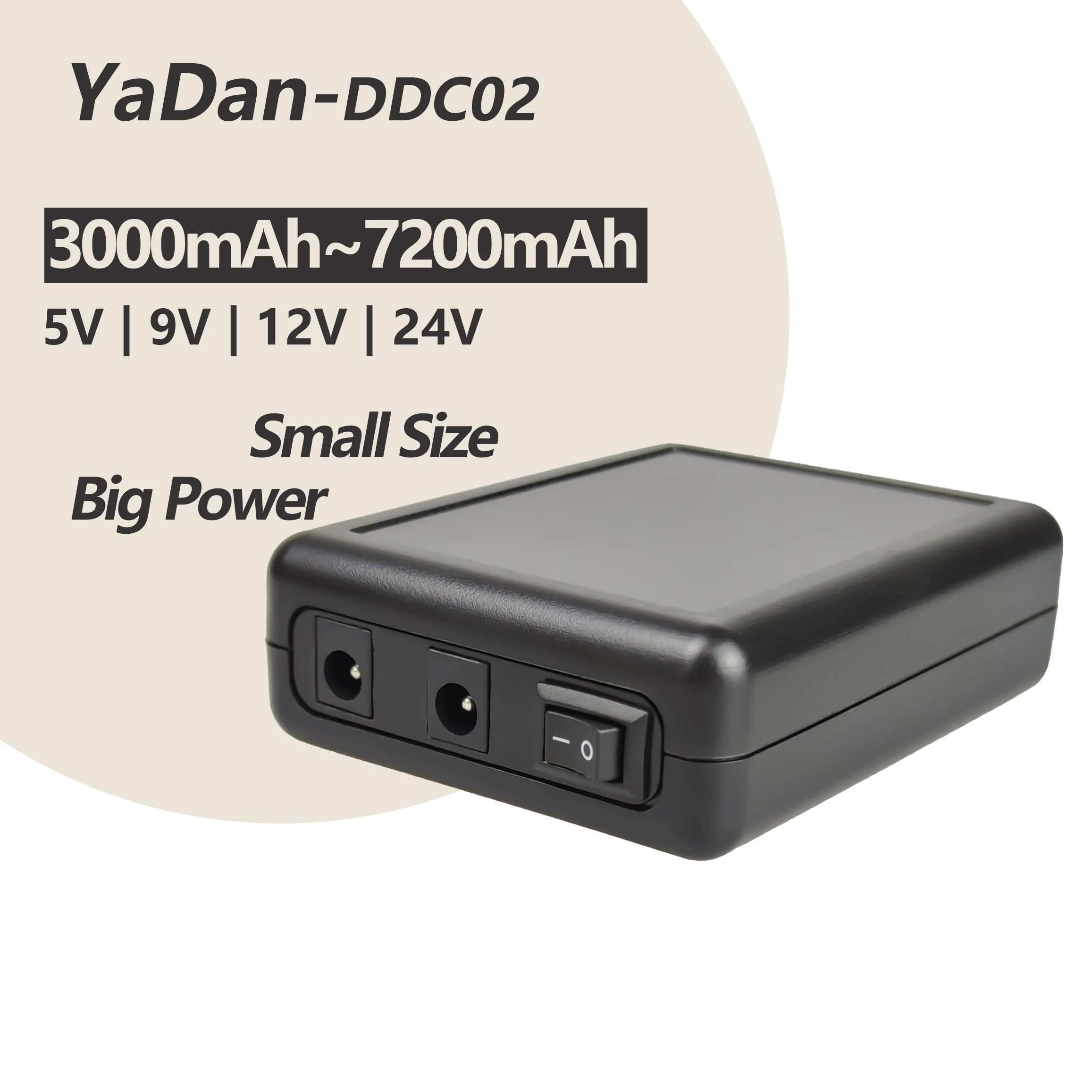 DDC02 Double DC Output 9V 12V 24V Battery Supply Power Bank Portable Mini UPS Solar Charging For Wifi Modem