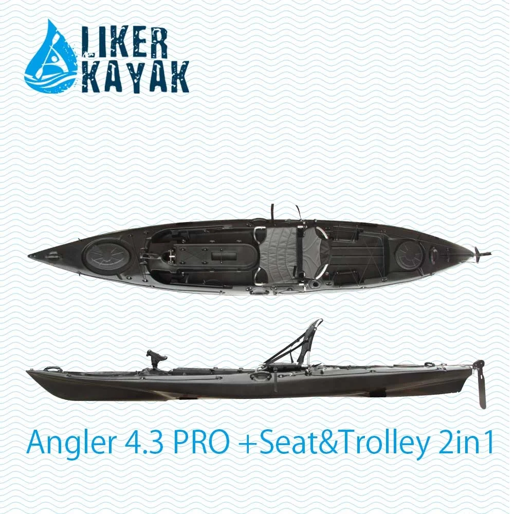4.3m Fishing Plastic Boats Angler kayak for Beginner and Fishman