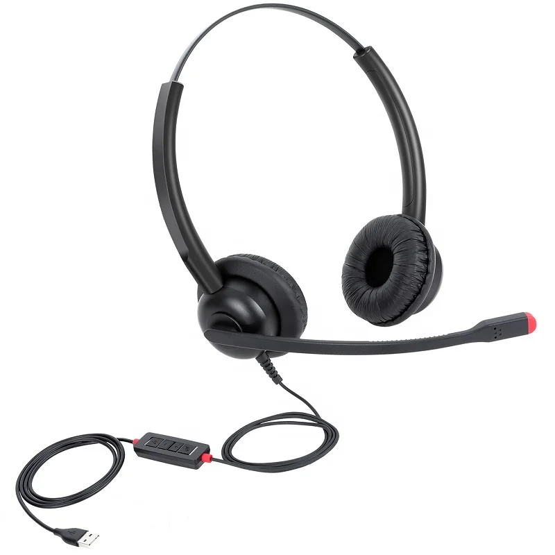 USB Headset with Microphone Noise Cancelling, Computer Headset for Laptop PC Skype Zoom Webinar Call Center Office
